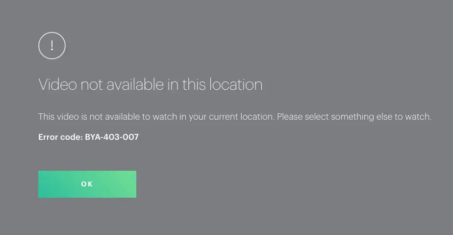 Hulu on Apple TV Geo-Restriction Error