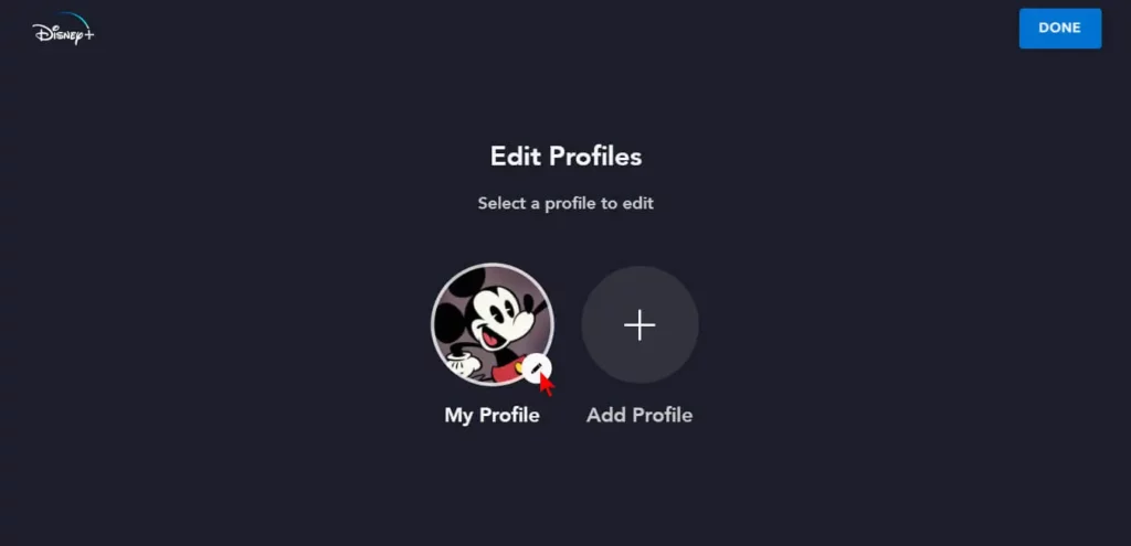 change language on disney plus click on edit profile