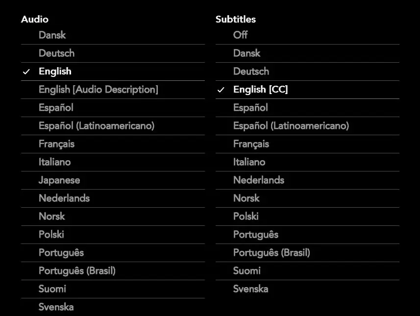 disney plus change audio and subtitle