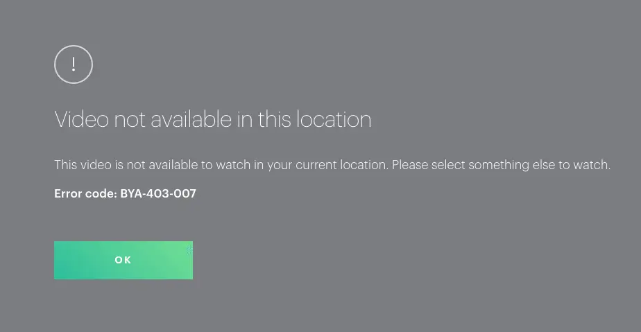 hulu geo-restrictions error message