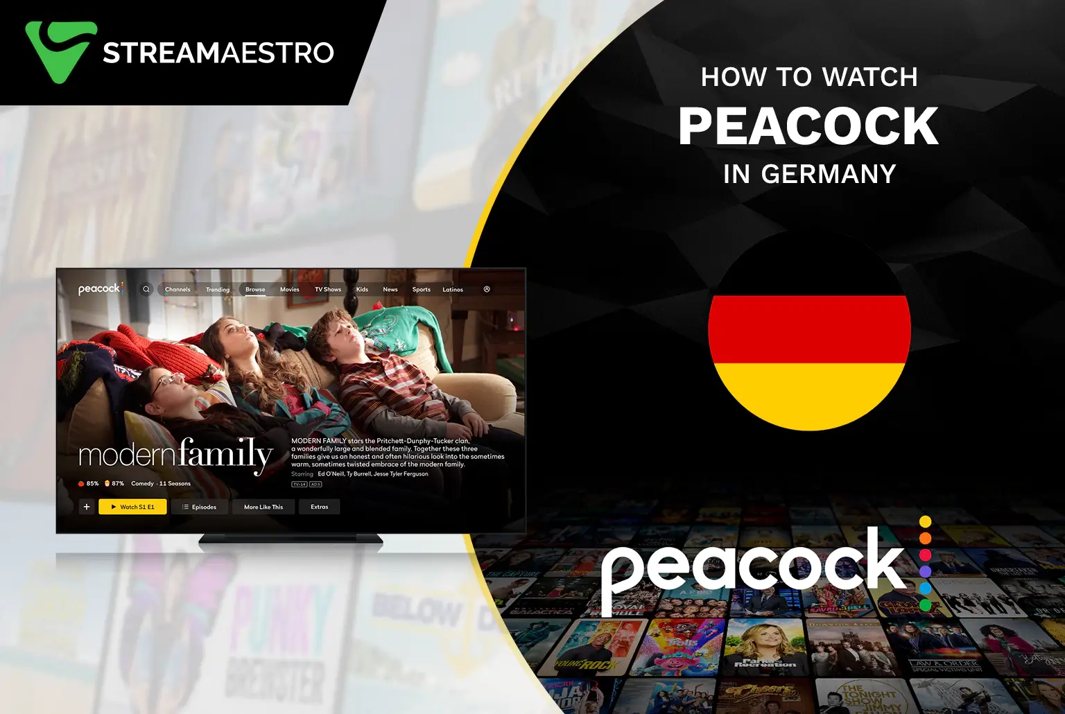 Watch US Library of Peacock TV in Germany
